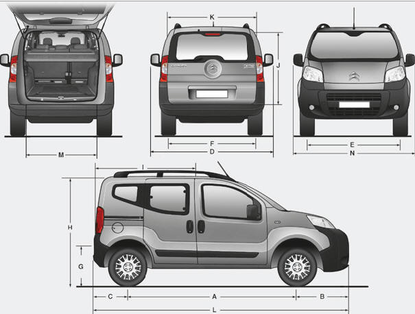 Citroen Nemo. Dimensions