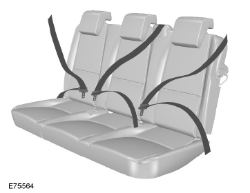Ford Transit Connect. Ceintures de sécurité arrière