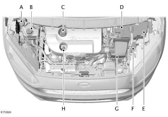 Ford Transit Courier. Vue d'ensemble sous le capot