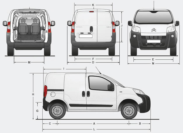 Citroen Nemo. Dimensions