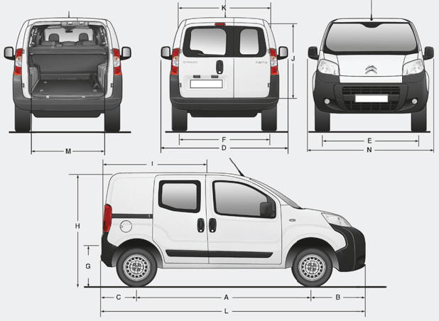 Citroen Nemo. Dimensions