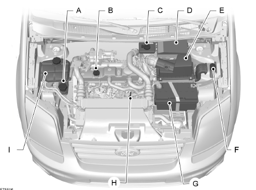 Ford Transit Connect. Vue d'ensemble sous le capot - 1.8L duratorq-tdci (kent) diesel/1.8L duratorq-tddi (kent) diesel