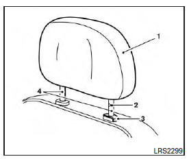 Nissan NV200. Composants d'appuie-tête non réglable