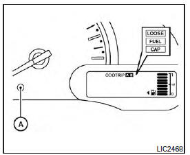 Nissan NV200. Message d'avertissement loose fuel cap (bouchon de réservoir de carburant desserré)