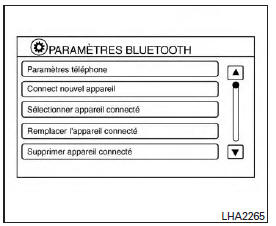 Nissan NV200. Raccordement d'un appareil bluetooth md