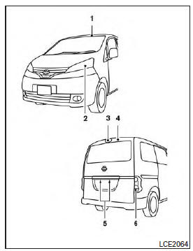 Nissan NV200. Éclairage extérieur et intérieur