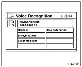 Nissan NV200. Lecture d'un message texte reçu