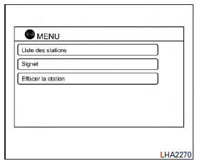 Nissan NV200. Réglages audio de pandora md