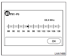 Nissan NV200. Syntonisation avec l'écran tactile