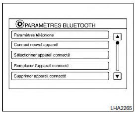 Nissan NV200. Réglages bluetooth