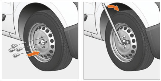 Citroen Nemo. Remontage de la roue