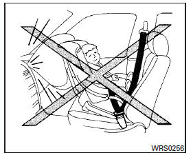 Nissan NV200. Installation d'un ensemble de retenue d'enfant orienté vers l'arrière à l'aide des ceintures de sécurité