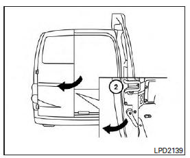 Nissan NV200. Portières arrière