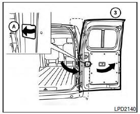 Nissan NV200. Portières arrière